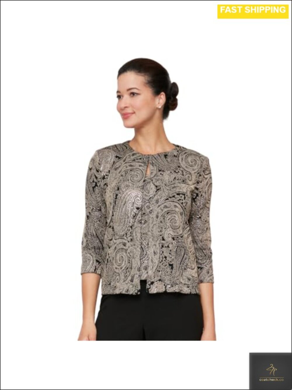 Jacket and Scoop Tank Top Twinset 3/4 Sleeve Knit 2 Piece Set
